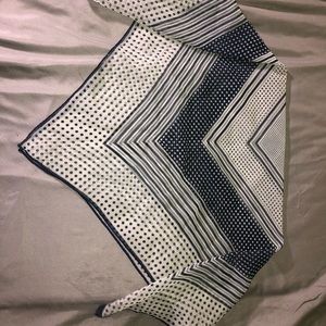 Blue and white head scarf